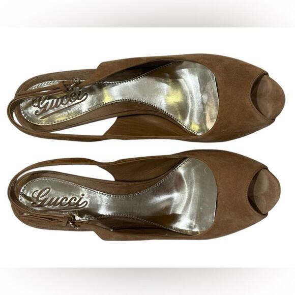 Gucci Sofia Peep-Toe Slingback Heels – EU 38.5 / US 8 - Picture 3 of 5
